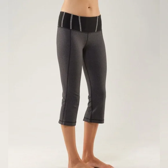 Lululemon Gray and Black Cropped Leggings - Picture 1 of 6